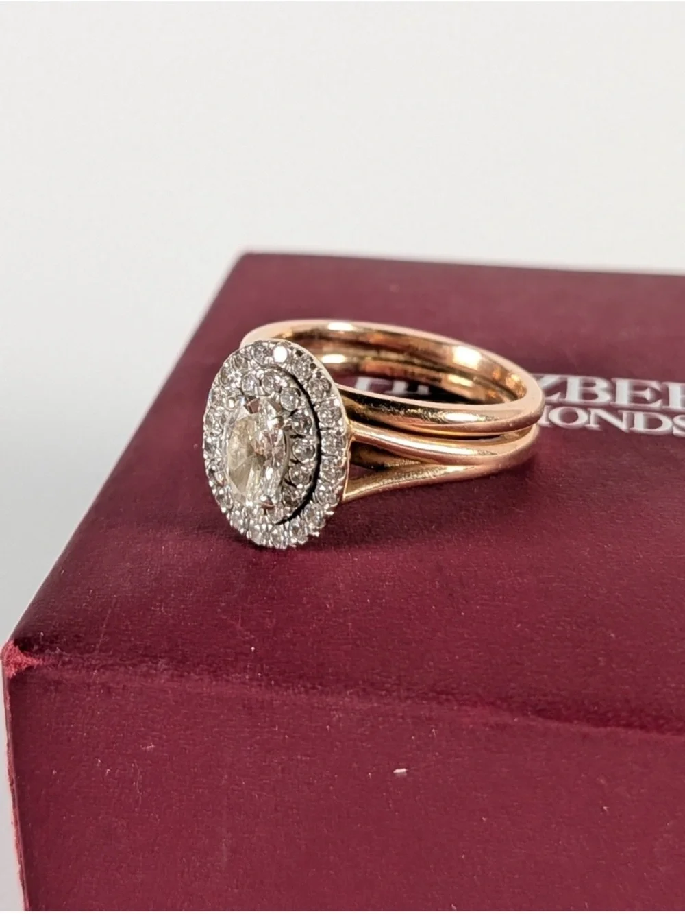 Helzberg CUSTOM Lab Grown Diamond Double Halo Engagement Ring in 14K Rose Gold